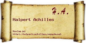 Halpert Achilles névjegykártya